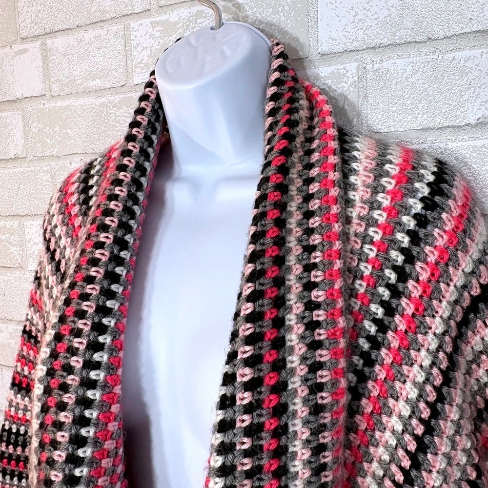 Handmade Crochet Cape Cardigan Medium Indie Boho Hippie Festival Folk Cottage - Picture 3 of 11